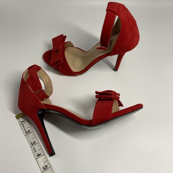 FSJ Women Front Bowknots Open Toe Thin High Heels - Picture 9 of 12